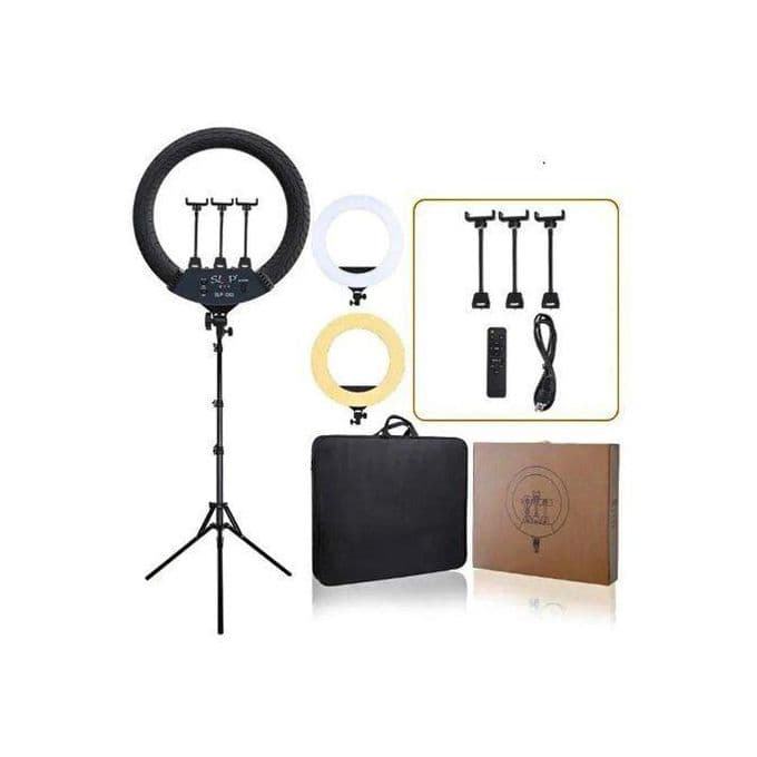 Multipurpose Tripod 18inch Remote Control LED Ring Light With 3 Cell Phone Holders And A Free Tripod Stand